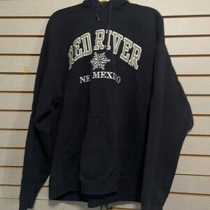 Men's Ouray Navy‎ Blue Red River New Mexico Hoodie XL